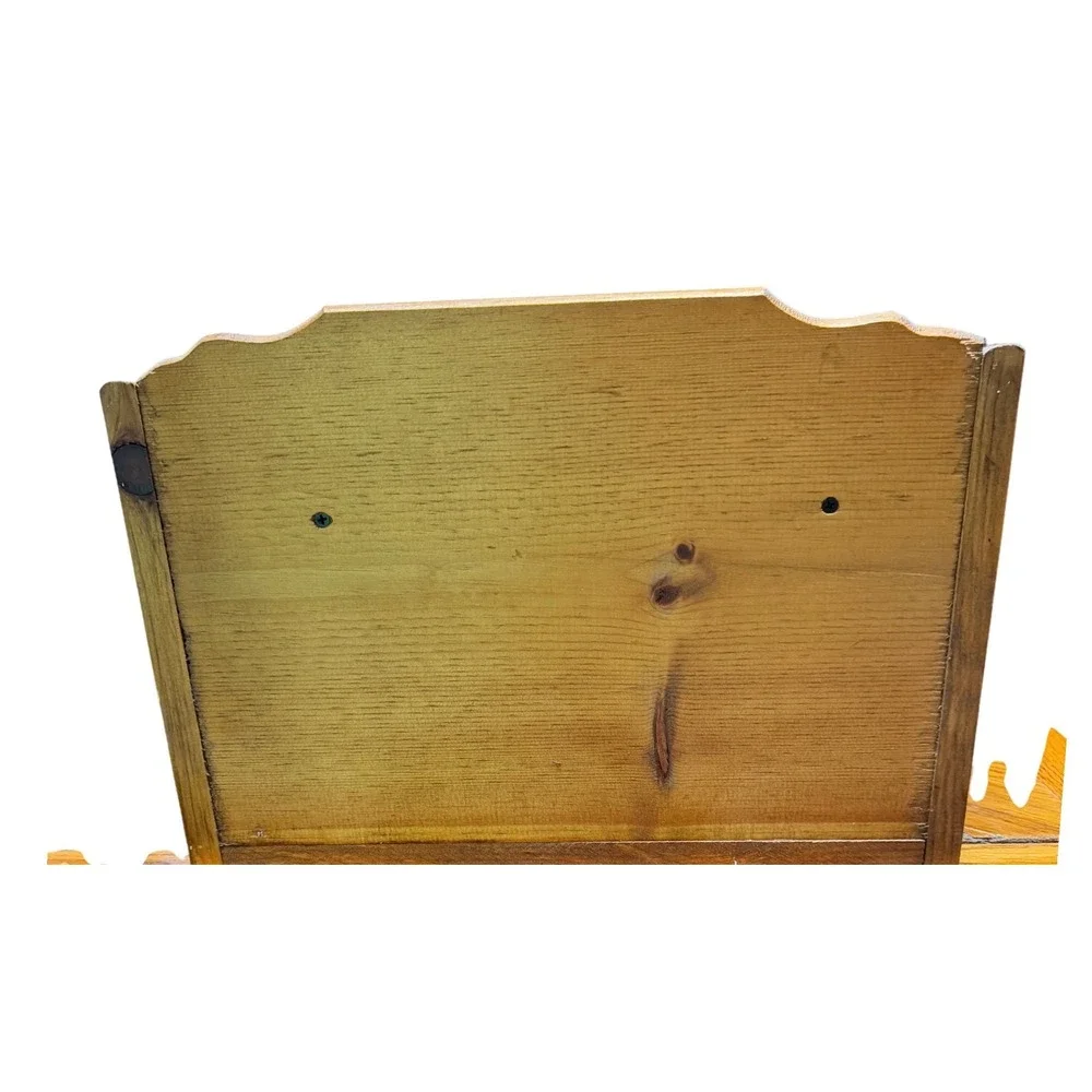 Vintage Wooden Bread‎ Box Hand Painted Farmhouse Kitchen Storage Bin Rustic Wood